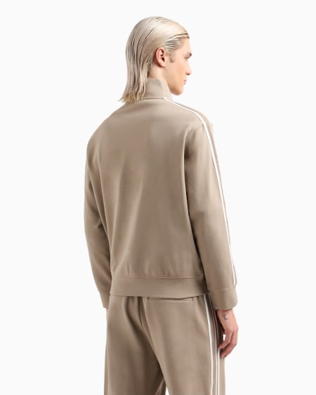 Armani Sudadera de punto con cremallera completa y bandas con logotipo Oferta especial de fábrica