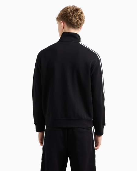 Armani Sudadera de punto con cremallera completa y bandas con logotipo Grandes descuentos