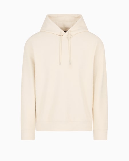 Armani Sudadera de punto de mezcla de lyocell con capucha e inscripción integral ASV Tienda de fábrica