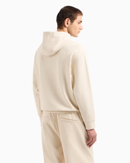 Armani Sudadera de punto de mezcla de lyocell con capucha e inscripción integral ASV Tienda de fábrica
