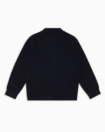 Armani Cárdigan de cremallera completa de punto maíz de algodón En oferta