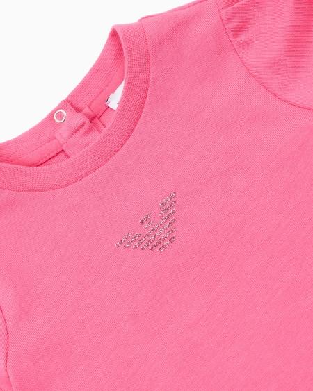 Armani Camiseta de punto con águila de purpurina Última moda