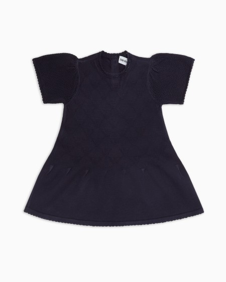Armani Vestido acampanado de punto jacquard con motivo integral de águila Grandes ahorros