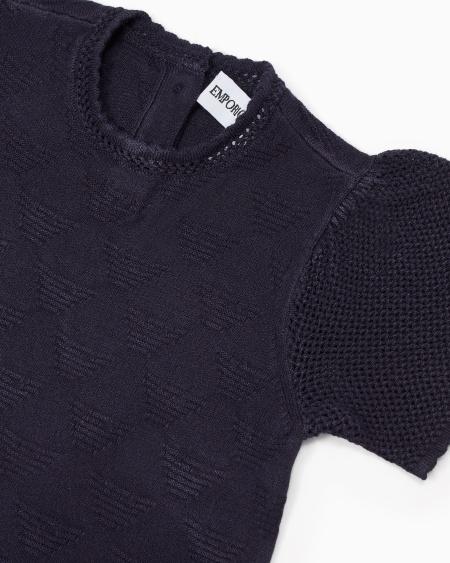 Armani Vestido acampanado de punto jacquard con motivo integral de águila Grandes ahorros