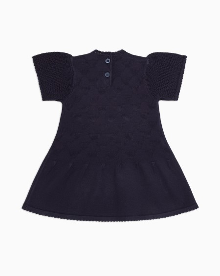 Armani Vestido acampanado de punto jacquard con motivo integral de águila Grandes ahorros