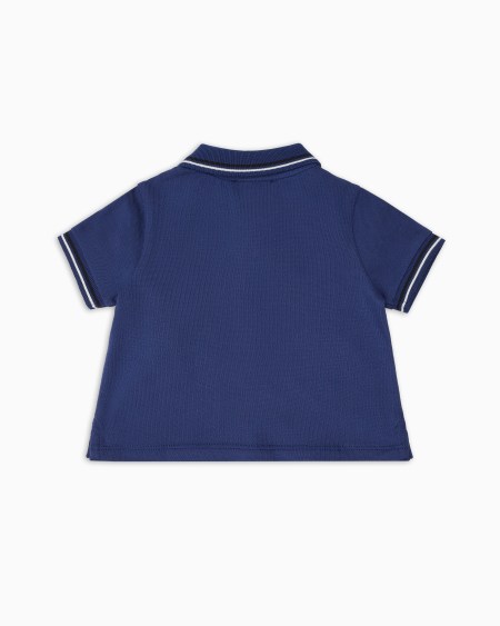 Armani Polo de piqué elástico con bordes a rayas En línea