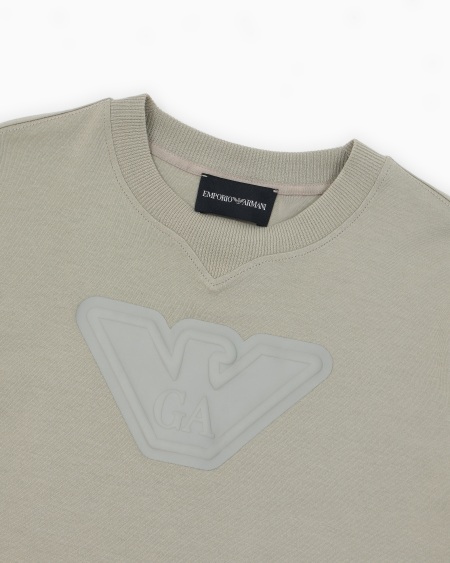 Armani Camiseta ancha de punto con maxiáguila en relieve Rebajas