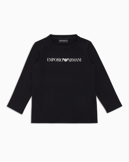 Armani Jersey de punto de algodón pima con logotipo Ofertas