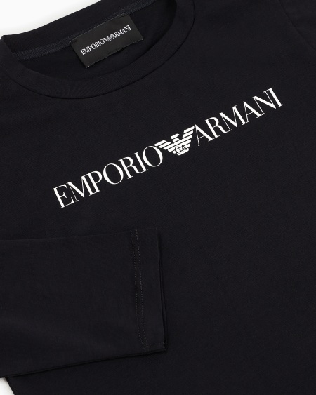 Armani Jersey de punto de algodón pima con logotipo Ofertas
