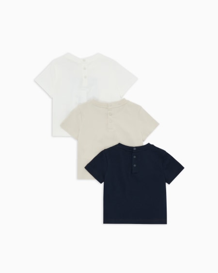 Armani Paquete de tres camisetas de punto con logotipo gráfico estampado Venta caliente