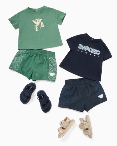 Armani Paquete de tres camisetas de punto con logotipo gráfico estampado Venta caliente