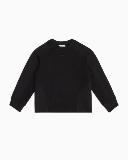 Armani Sudadera de cuello redondo en punto piqué con logotipo bordado En oferta