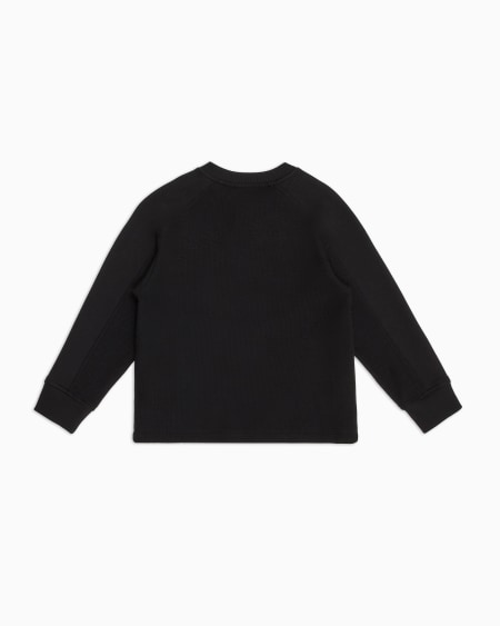 Armani Sudadera de cuello redondo en punto piqué con logotipo bordado En oferta
