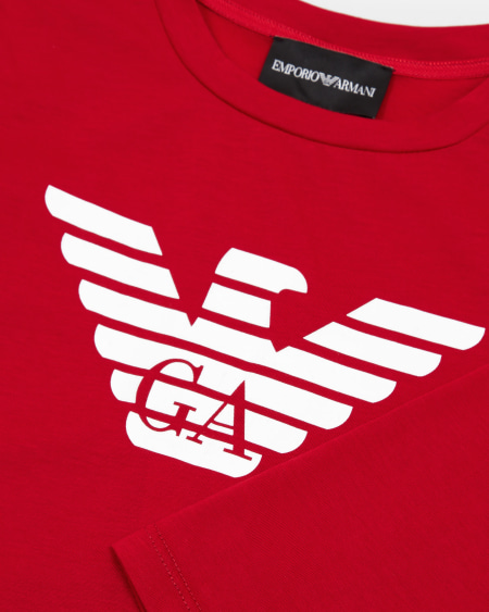 Armani Jersey de punto de algodón pima con logotipo Gran oferta