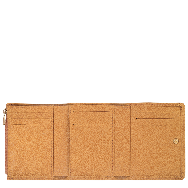 Longchamp Le Foulonné Cartera compacta Cuero - Nuez Ofertas especiales
