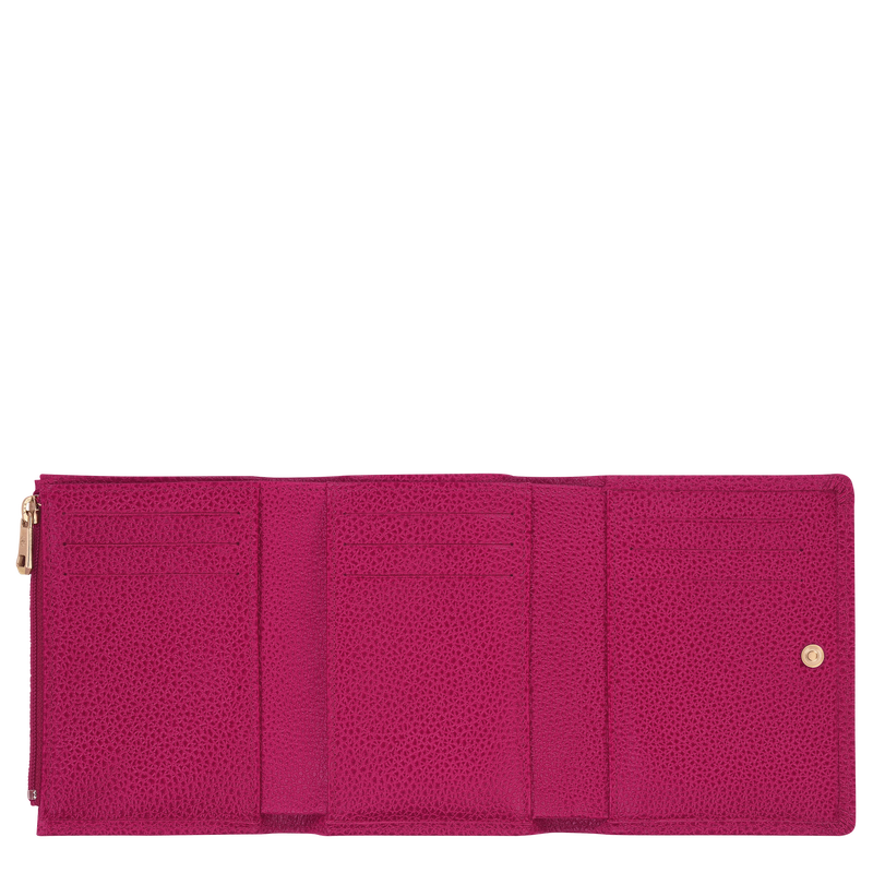 Longchamp Le Foulonné Cartera compacta Cuero - Remolacha Rebajas de fin de temporada