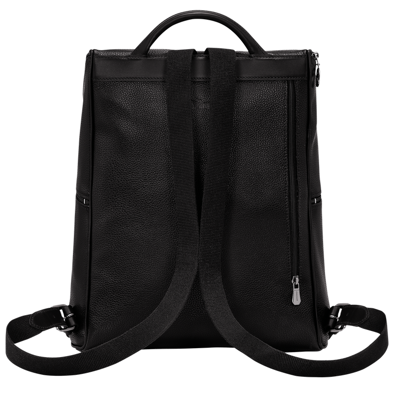 Longchamp Le Foulonné Mochila Cuero - Negro 2025
