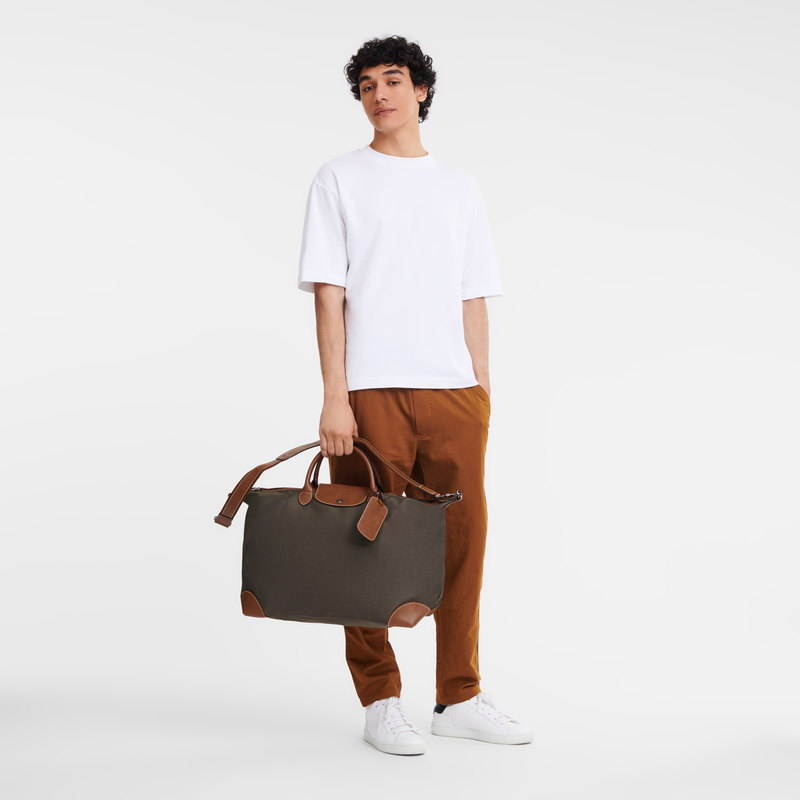Longchamp Boxford Bolsa de viaje L Lona reciclada - Marrón En línea