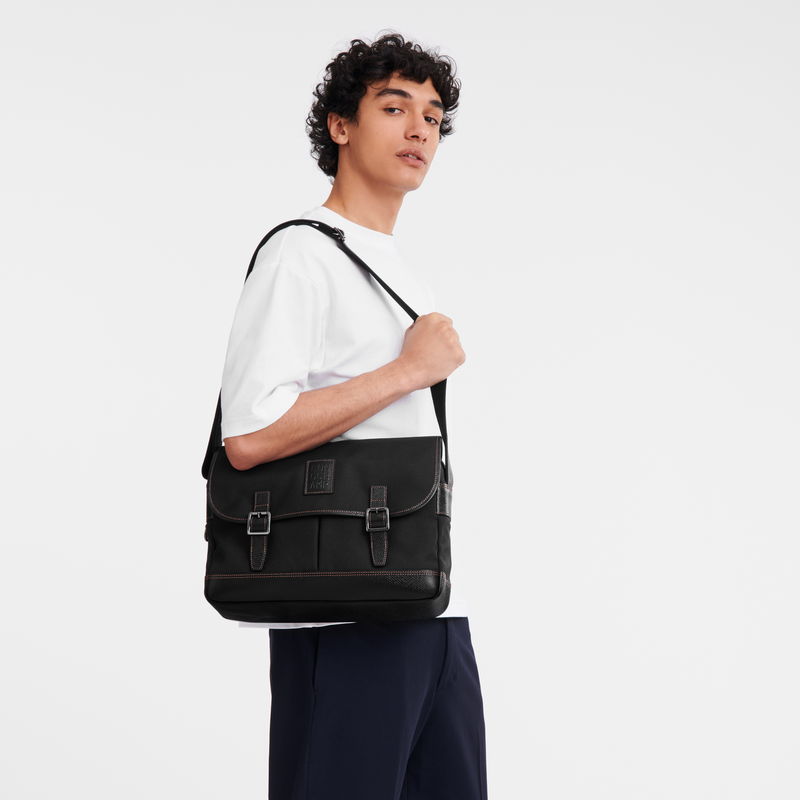Longchamp Boxford Bolso bandolera L Lona reciclada - Negro Ofertas