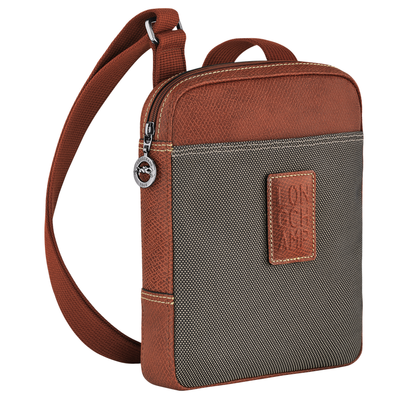 Longchamp Boxford Bolso bandolera XS Lona reciclada - Marrón Venta caliente
