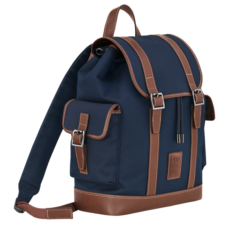 Longchamp Boxford Mochila Lona reciclada - Azul Rebajas baratas
