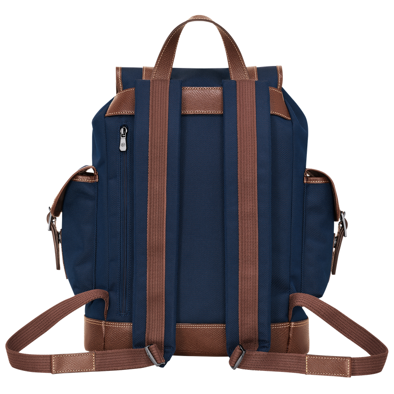 Longchamp Boxford Mochila Lona reciclada - Azul Rebajas baratas