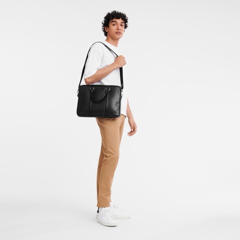 Longchamp Le Foulonné Maletín XS Cuero - Negro Liquidación