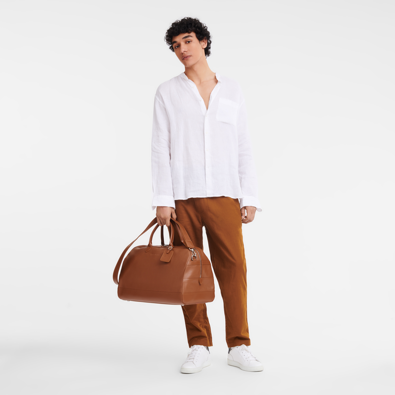 Longchamp Le Foulonné Bolsa de viaje L Cuero - Caramelo Rebajas top