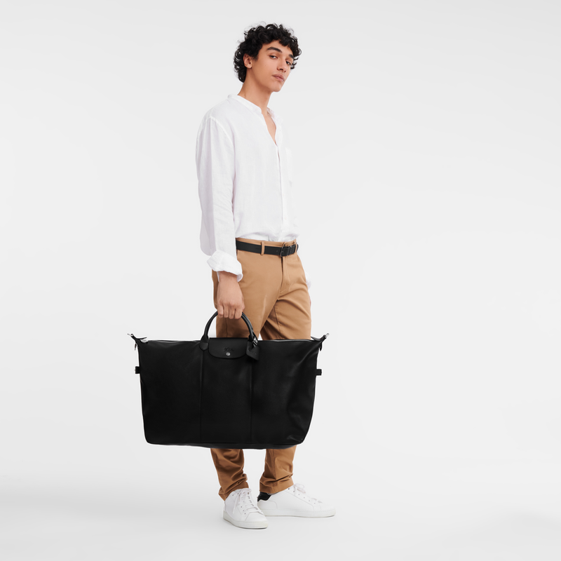 Longchamp Le Foulonné Bolsa de viaje XL Cuero - Negro ÚLTIMAS EDICIONES