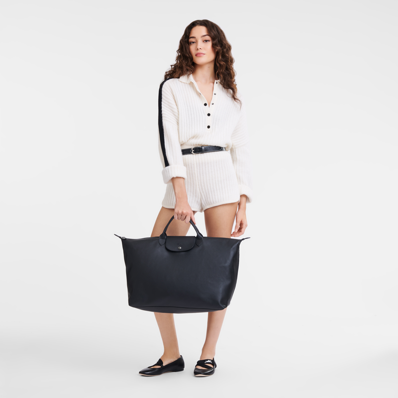 Longchamp Le Pliage Xtra Bolsa de viaje L Cuero - Negro Últimos 2 días