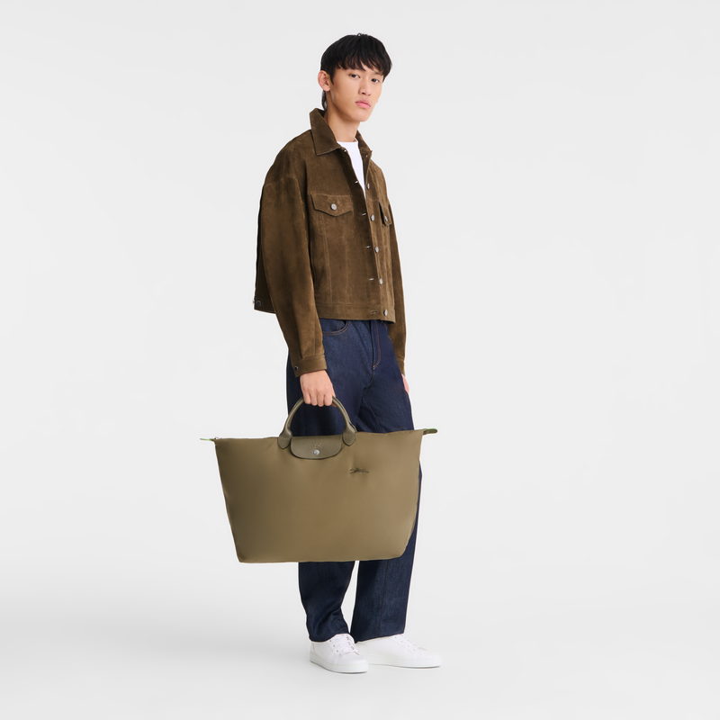 Longchamp Le Pliage Green Bolsa de viaje L Lona reciclada - alcachofa Solo hoy