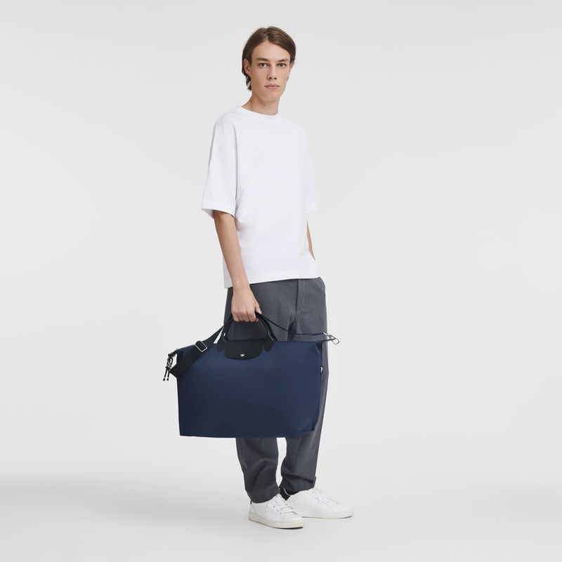 Longchamp Le Pliage Energy Bolsa de viaje L Lona reciclada - Azul Marino Envío internacional gratuito