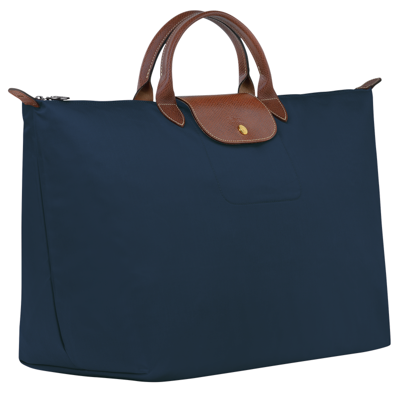 Longchamp Le Pliage Original Bolsa de viaje L Lona reciclada - Azul Marino Tienda de fábrica