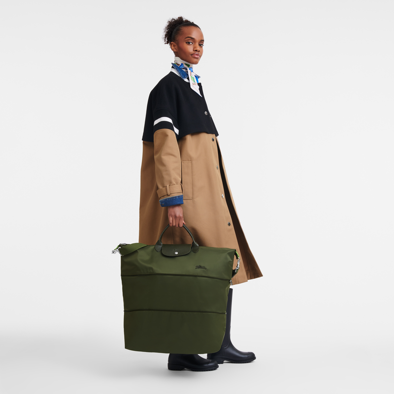 Longchamp Le Pliage Green Bolsa de viaje ampliable Lona reciclada - Bosque Limitado a 3 días