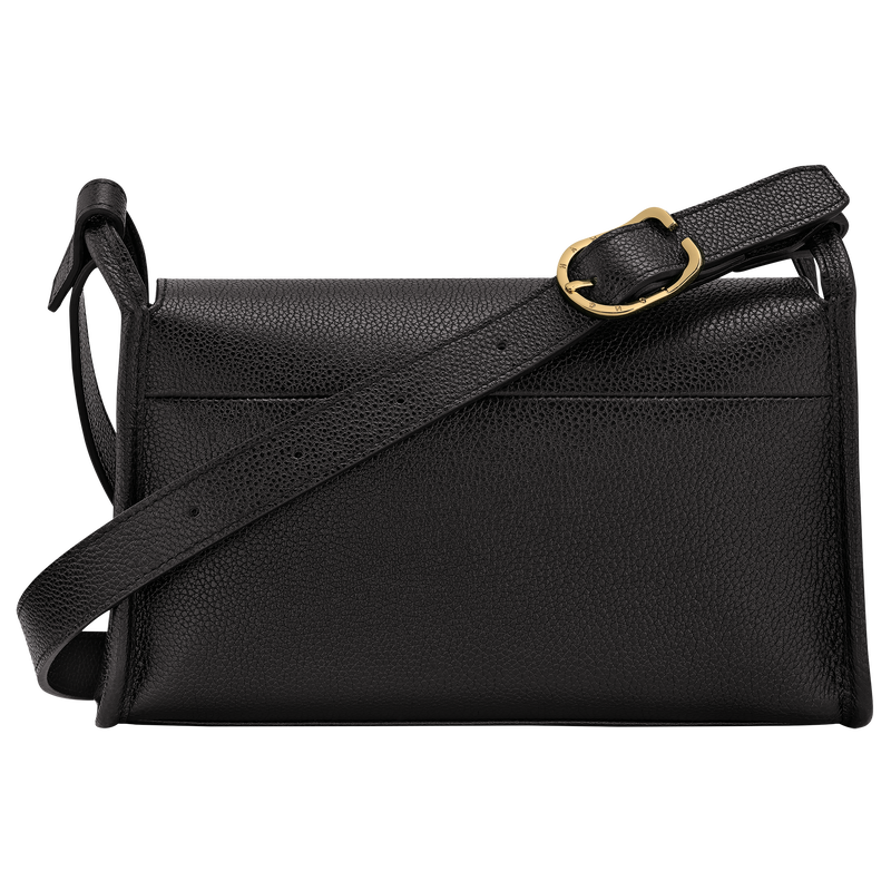 Longchamp Le Foulonné Bolso bandolera M Cuero - Negro Descuento por venta flash