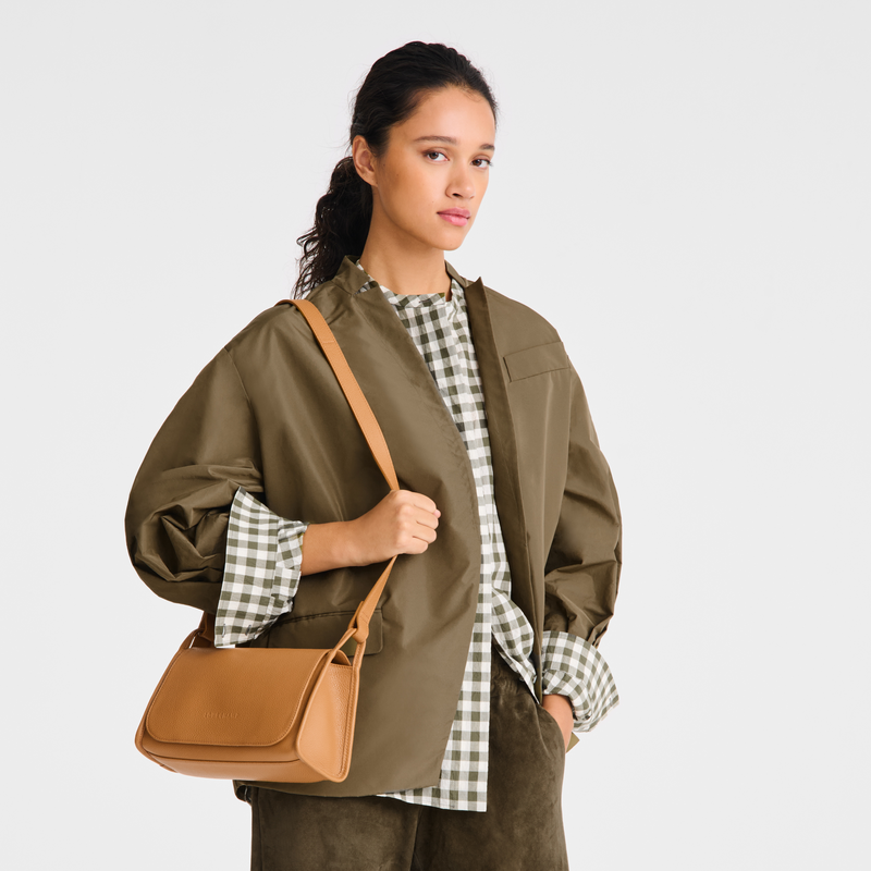 Longchamp Le Foulonné Bolso bandolera M Cuero - Nuez Ofertas de temporada