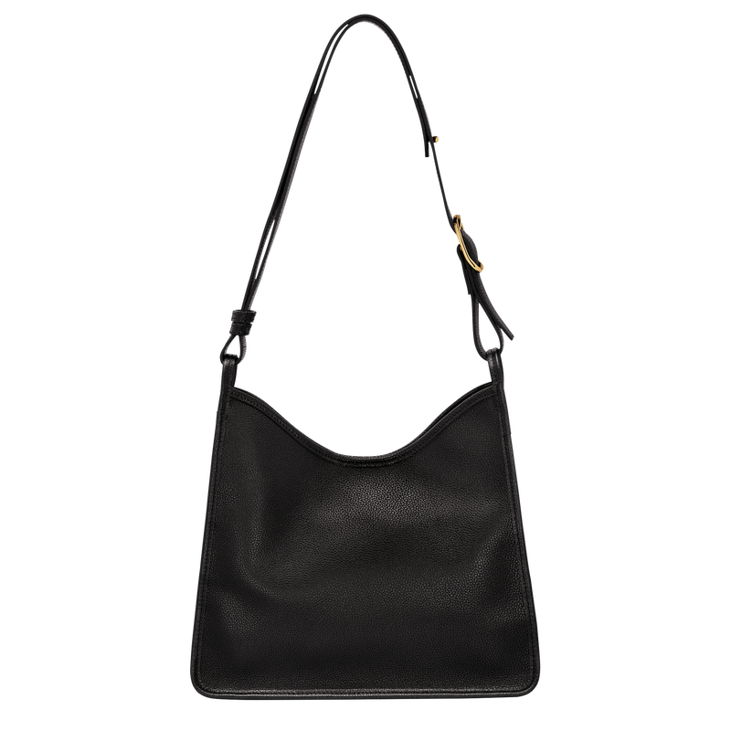 Longchamp Le Foulonné Bolso de hombro M Cuero - Negro Precio ultrabajo
