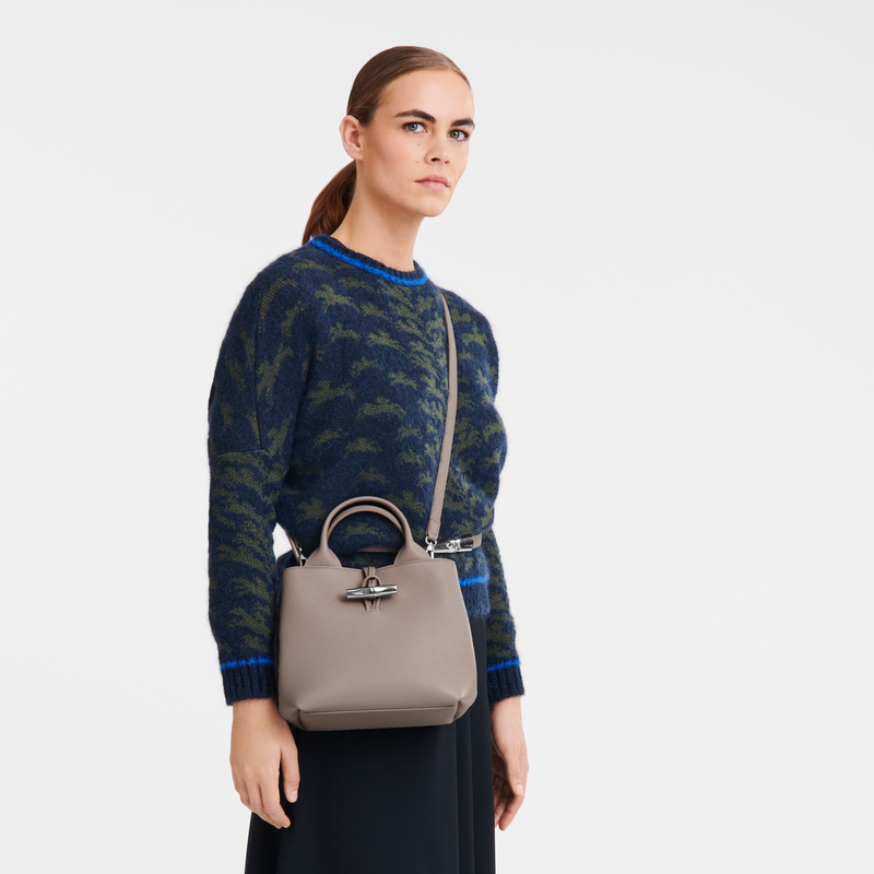 Longchamp Le Roseau Bolso con asa superior S Cuero - Arcilla Venta caliente