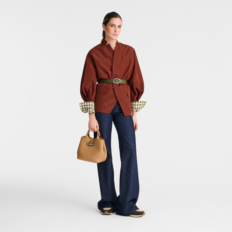 Longchamp Le Roseau Bolso con asa superior S Cuero - Nuez En oferta