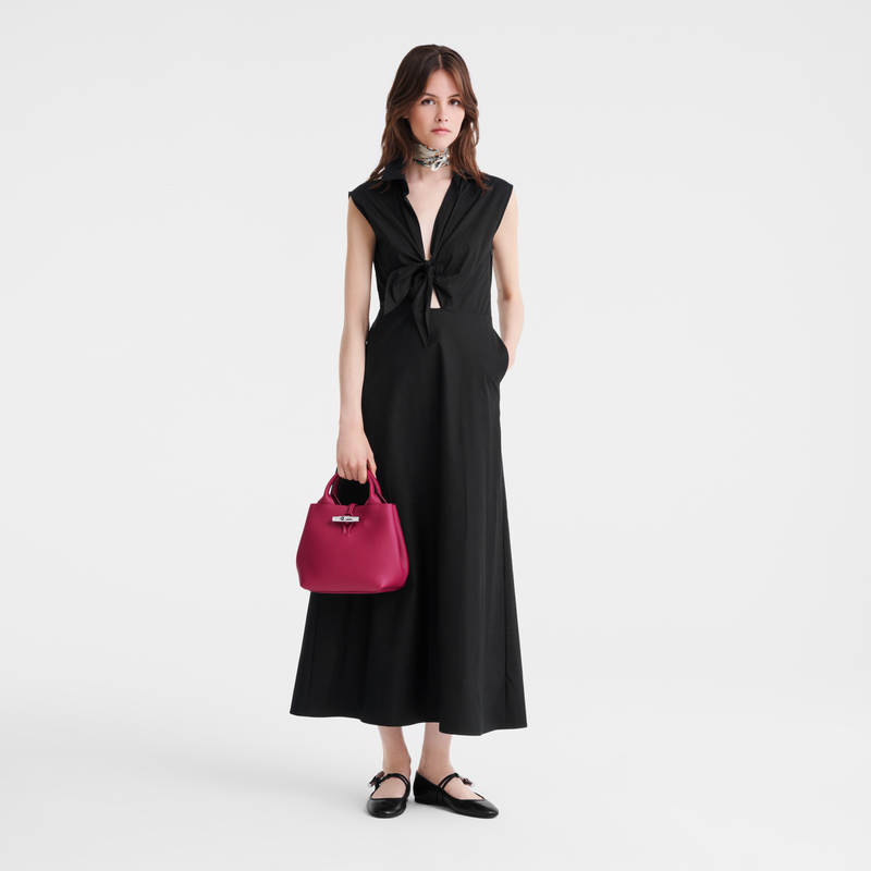 Longchamp Le Roseau Bolso con asa superior S Cuero - Remolacha Rebajas baratas