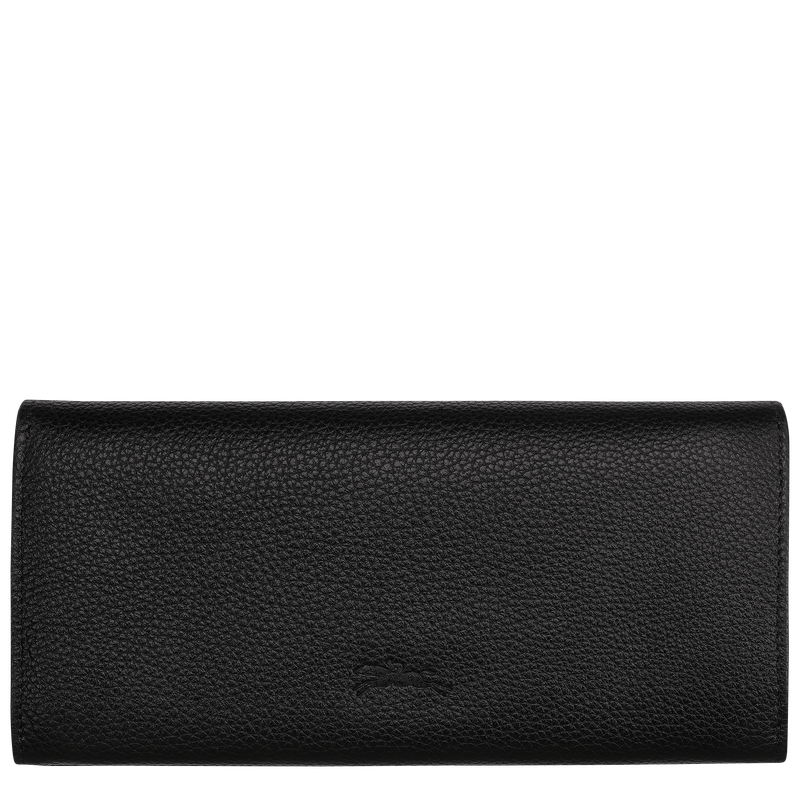 Longchamp Le Foulonné Cartera continental grande Cuero - Negro Últimos 3 días