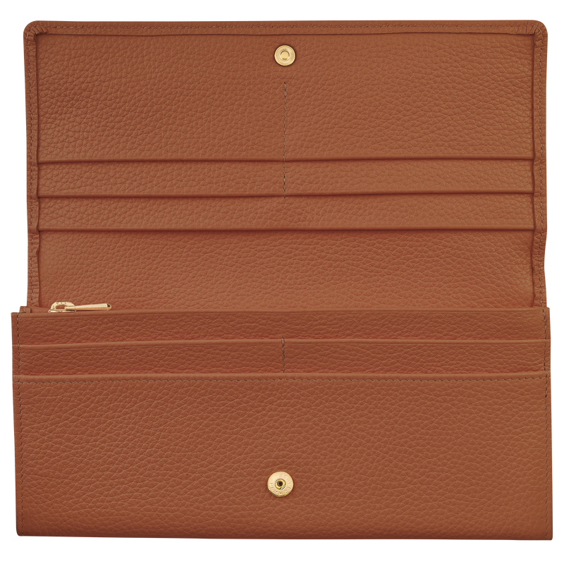 Longchamp Le Foulonné Cartera continental grande Cuero - Caramelo COMPRAR AHORA