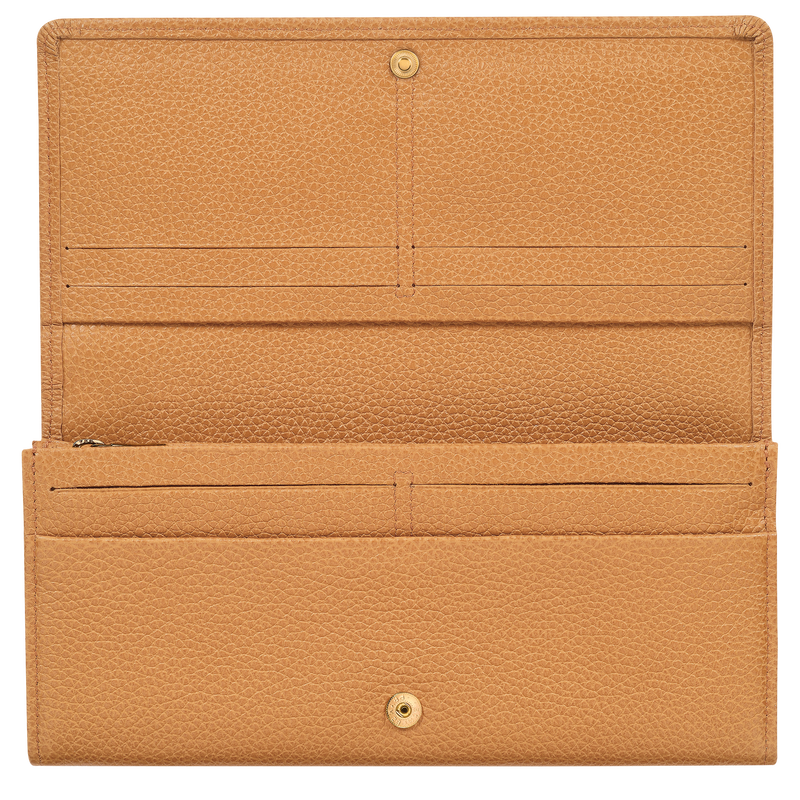Longchamp Le Foulonné Cartera continental grande Cuero - Nuez ÚLTIMAS EDICIONES