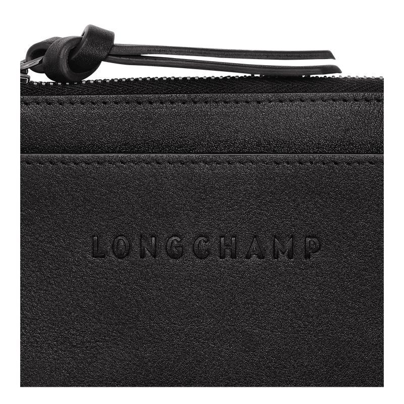 Longchamp Longchamp 3D Tarjetero Cuero - Negro Oferta especial de fábrica