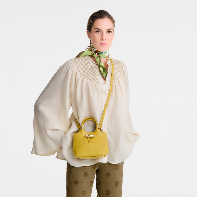 Longchamp Le Roseau Bolso con asa superior XS Cuero - Jenjibre Grandes ahorros