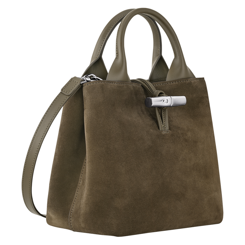 Longchamp Le Roseau Bolso con asa superior S Cuero - Verde Oliva Rebajas de fin de temporada