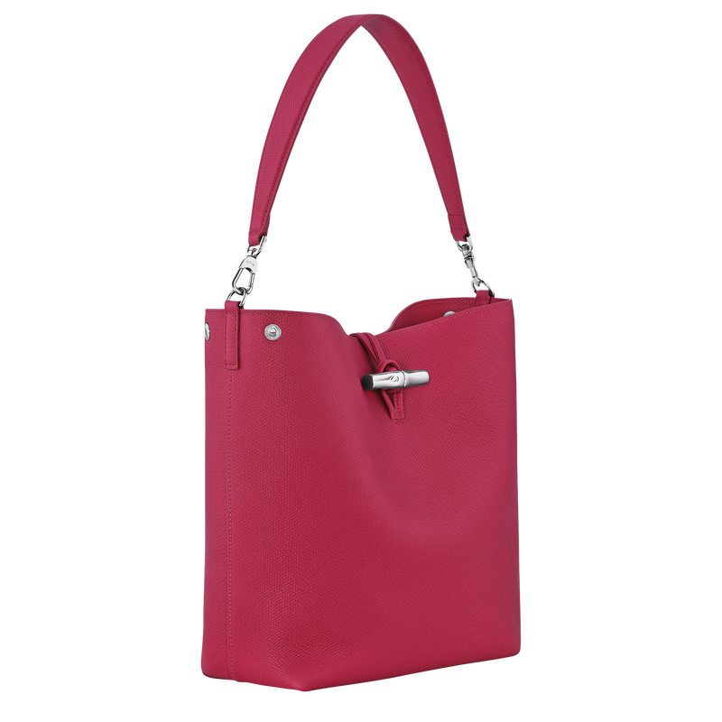 Longchamp Le Roseau Bolso de hombro M Cuero - Remolacha Grandes descuentos