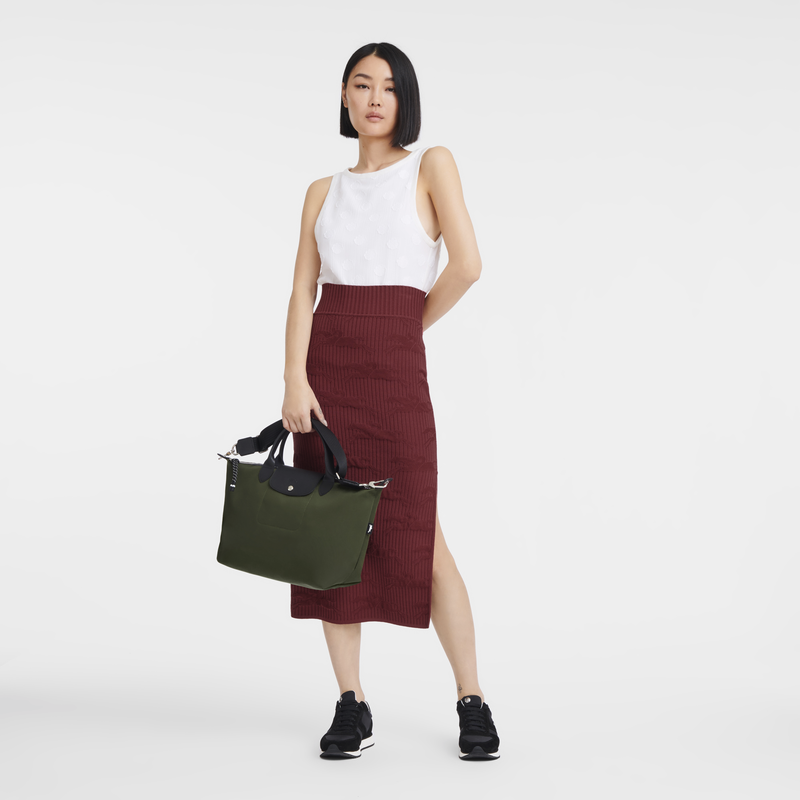 Longchamp Le Pliage Energy Bolso con asa superior L Lona reciclada - Caqui Precios de Black Friday