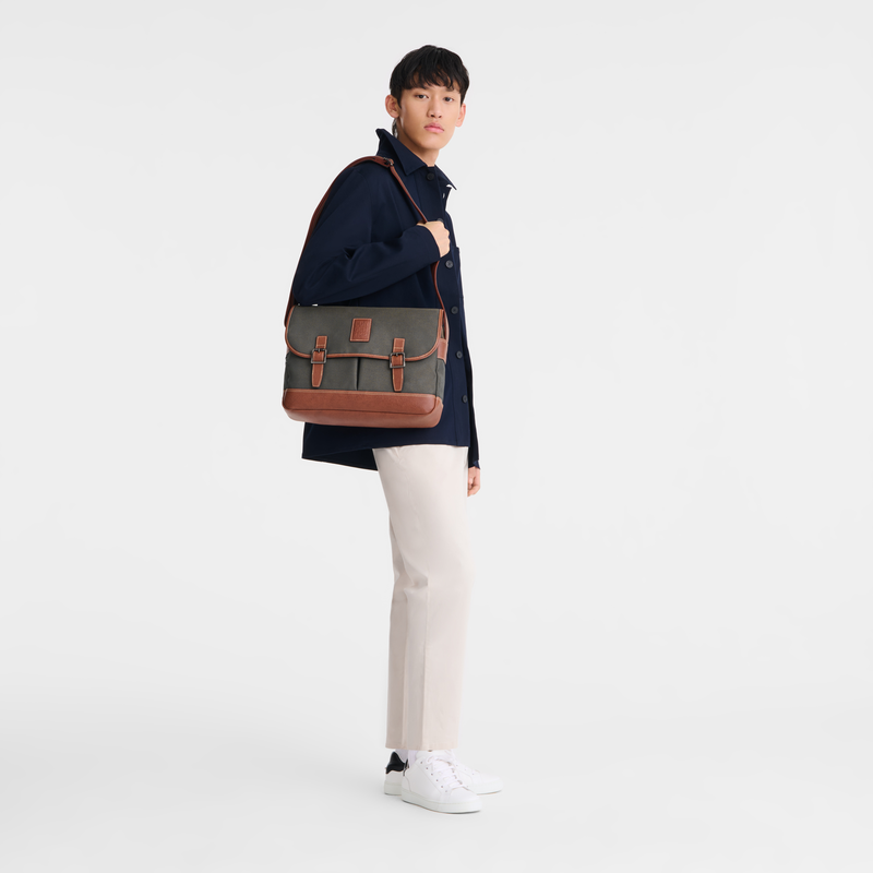 Longchamp Boxford Bolso bandolera L Lona reciclada - Marrón Rebajas de fin de temporada