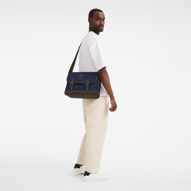 Longchamp Boxford Bolso bandolera L Lona reciclada - Azul Precio ultrabajo